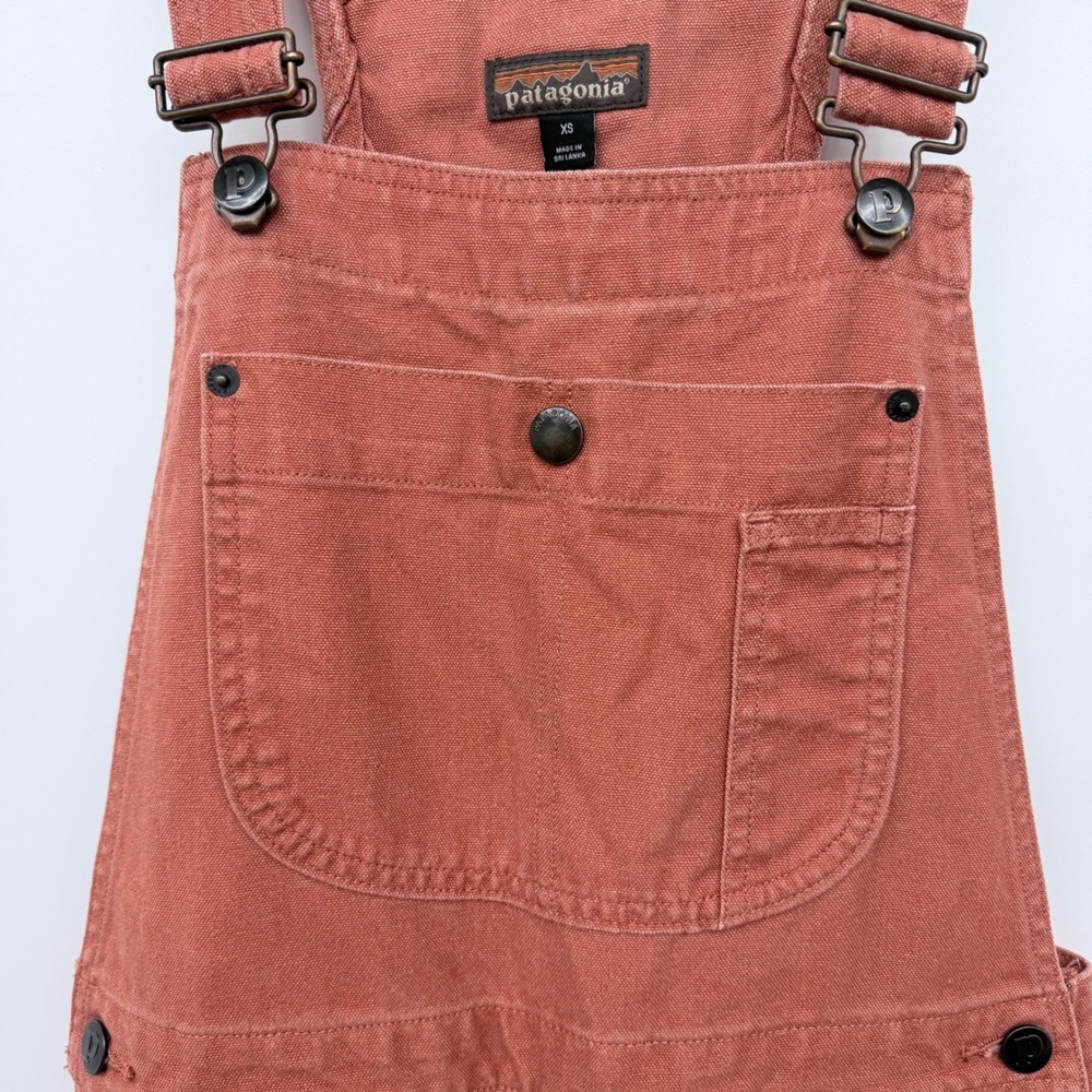 Patagonia All Seasons Hemp Canvas Bib Overalls Womens XS Rust Red Utility - Picture 4 of 11